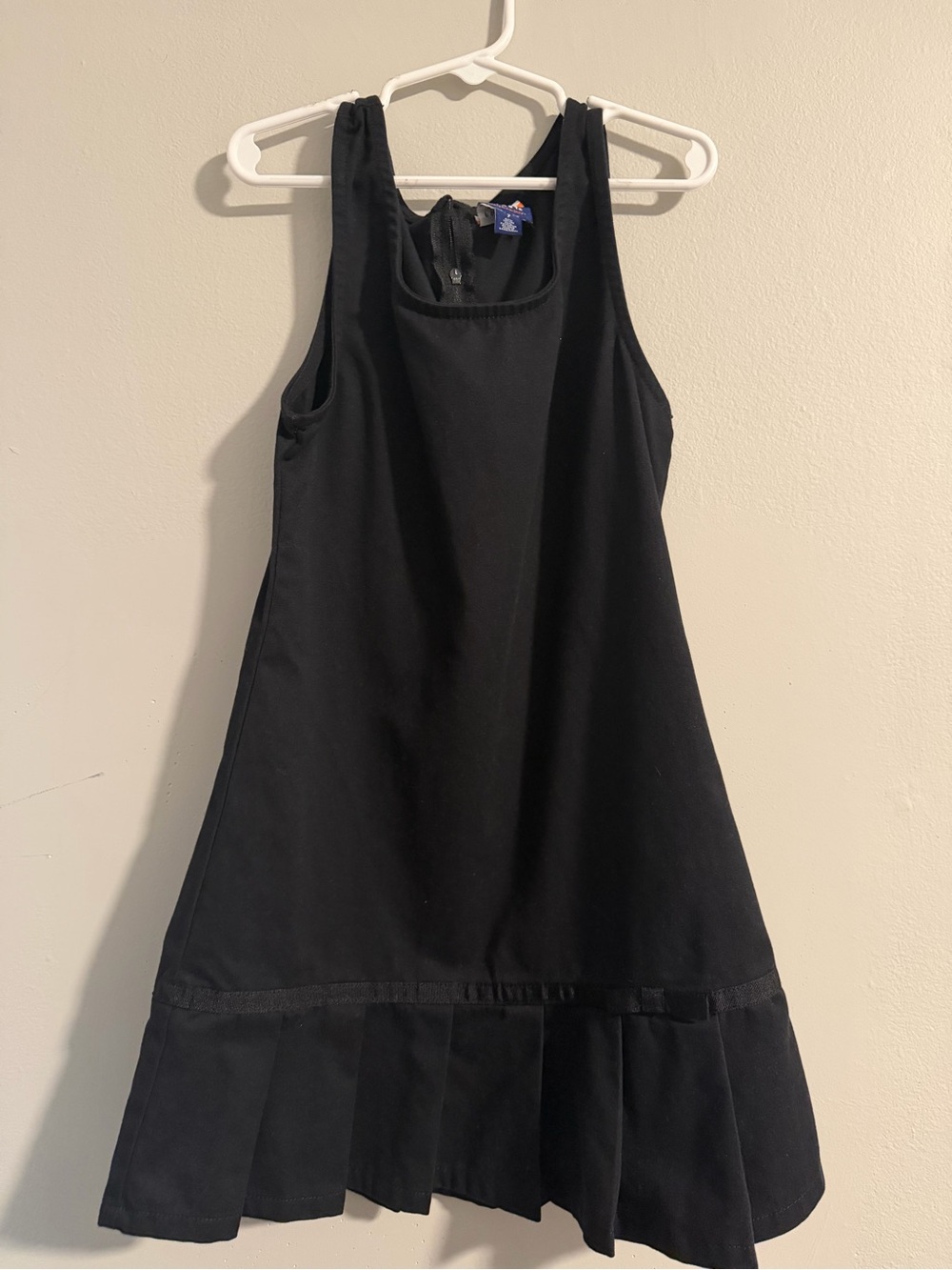 French Toast Black Sleeveless Pleated-Hem A-Line Dress